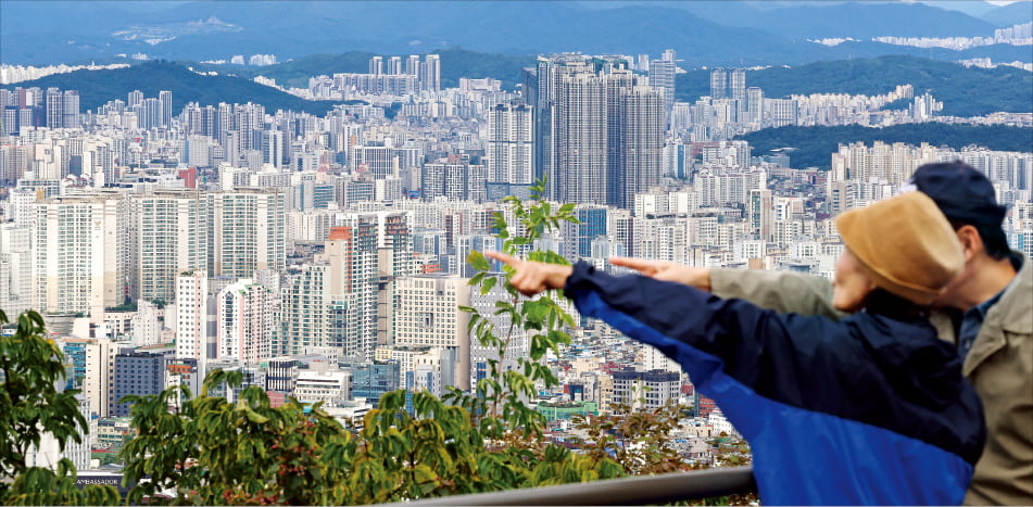 이재명 정부가 추가 부동산 대책 발표를 앞둔 지난달 14일 서울 남산에서 바라본 서울 시내 아파트단지 모습.  한경DB