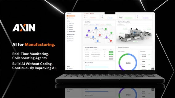 제조 현장의 데이터를 실시간 모니터링하고 AI-Agent들이 협업하는 AXIN의 대시보드 화면