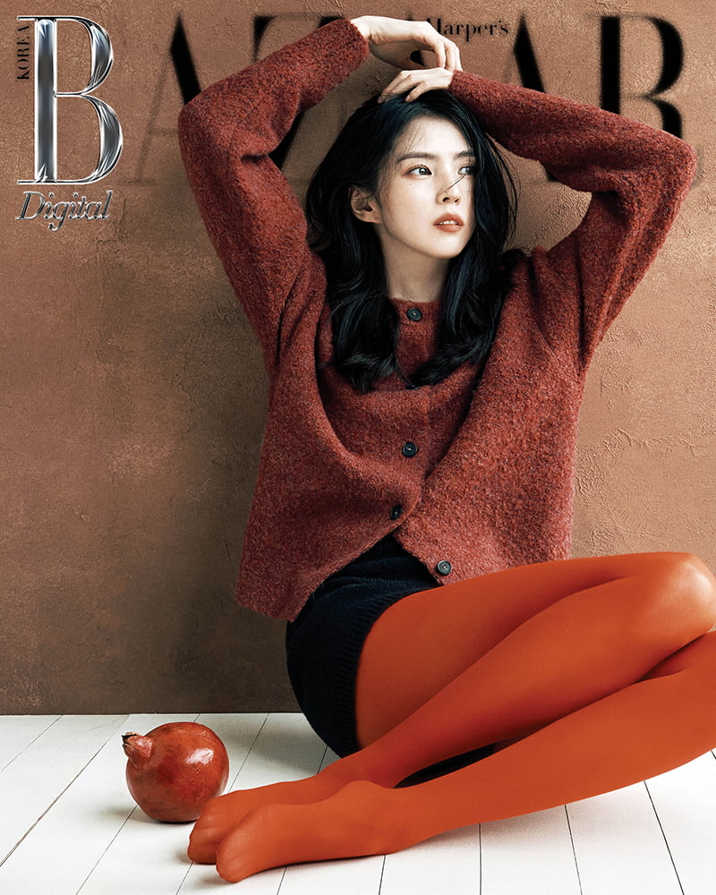 Han So-hee Dazzles in Red for Harper's Bazaar Photoshoot