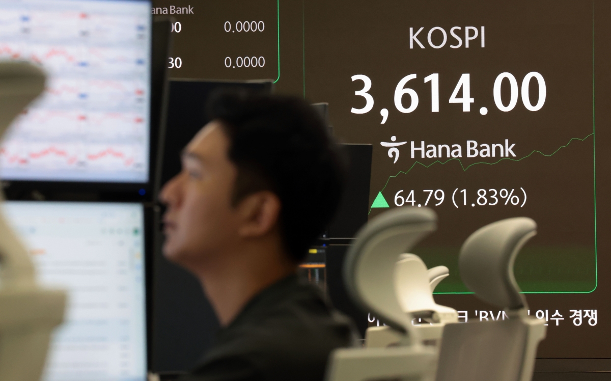 [속보] '사상 최고' 코스피, 1.7% 올라 3610 돌파 마감