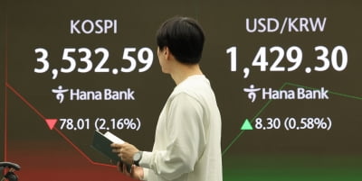 무역갈등 우려에 코스피 1.9% '하락'…환율 1430원 돌파