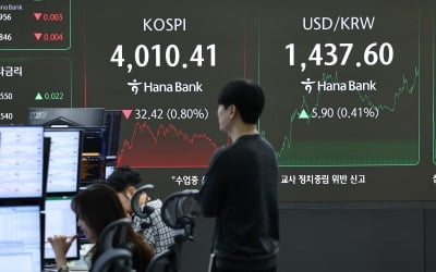 코스피, 韓·美 회담 앞두고 차익 매물에 약세…4000선은 사수