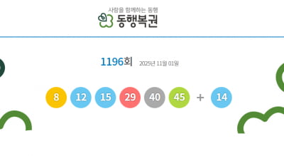 1196회 로또 1등 15명…당첨금 20억163만원씩 수령