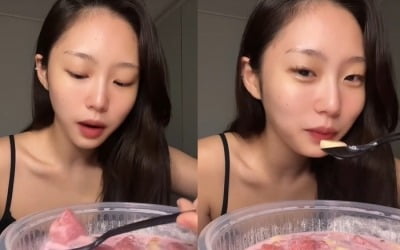 새벽3시 화채 먹방 '눈길'…"틱톡에 댄스챌린지만 있는 게 아니네"