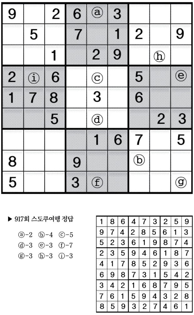 [수학 두뇌를 키워라] 스도쿠 여행 (918)