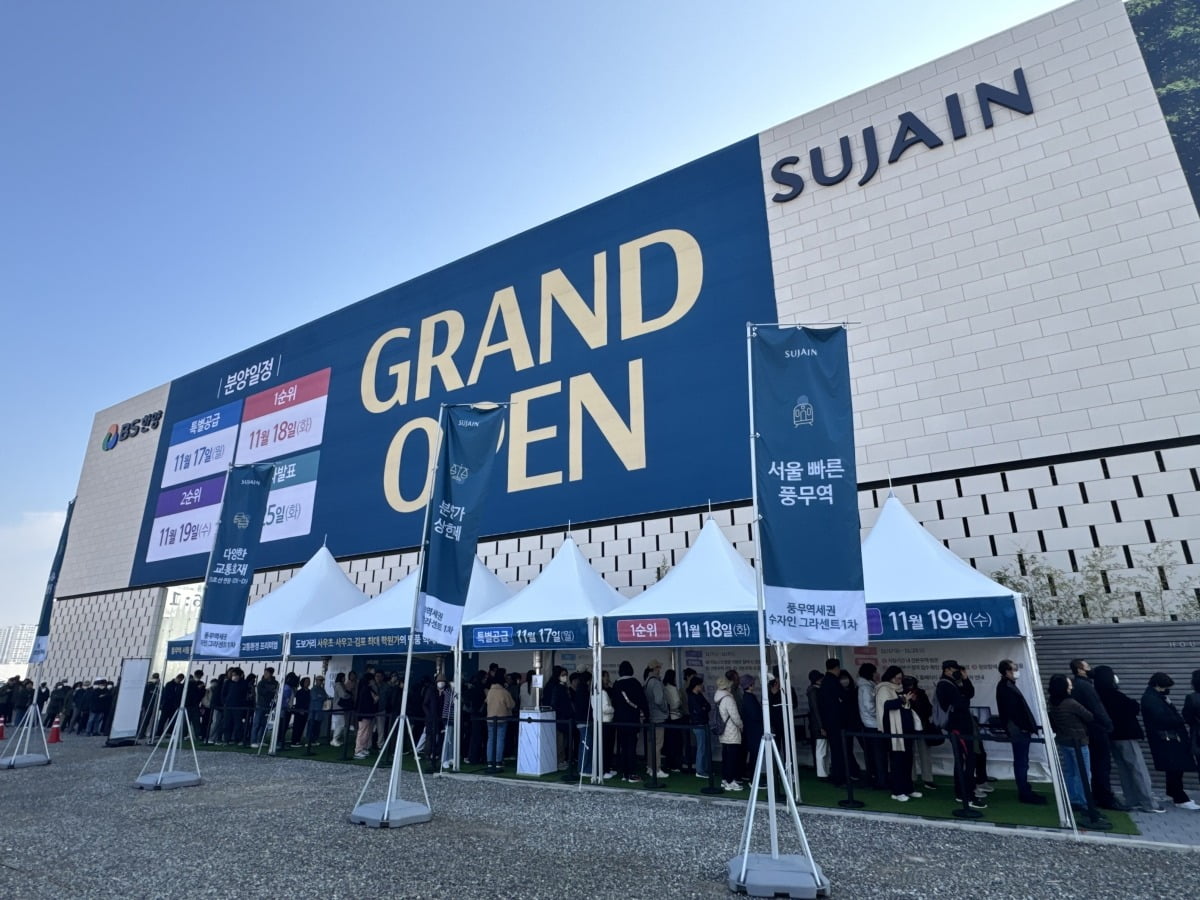 "우르르 몰린 예비 청약자들"…'풍무 수자인 그라센트' 견본주택 열어