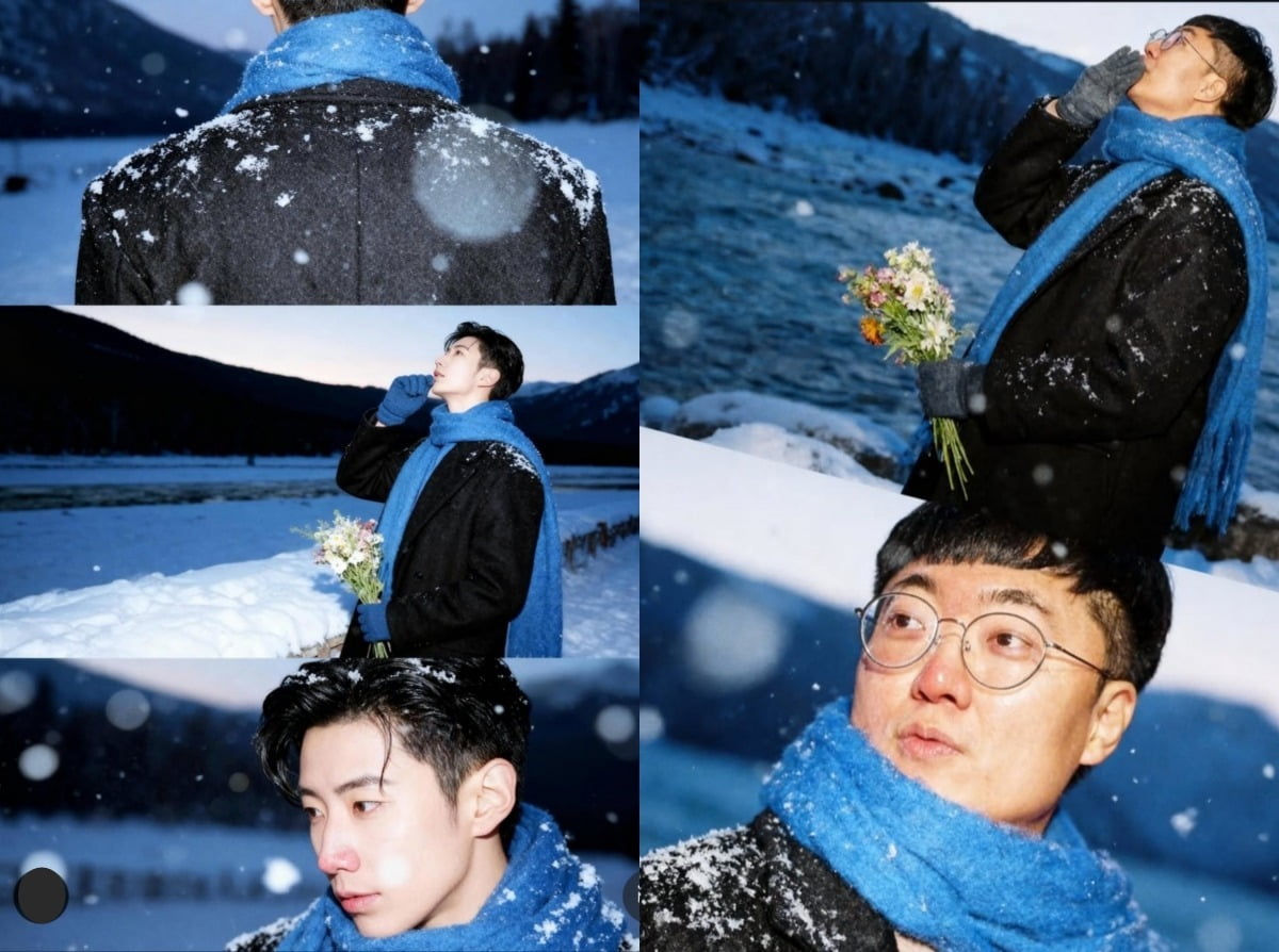 박재범·충주맨까지 '방구석 설원 인생샷'…코끝까지 빨개졌다