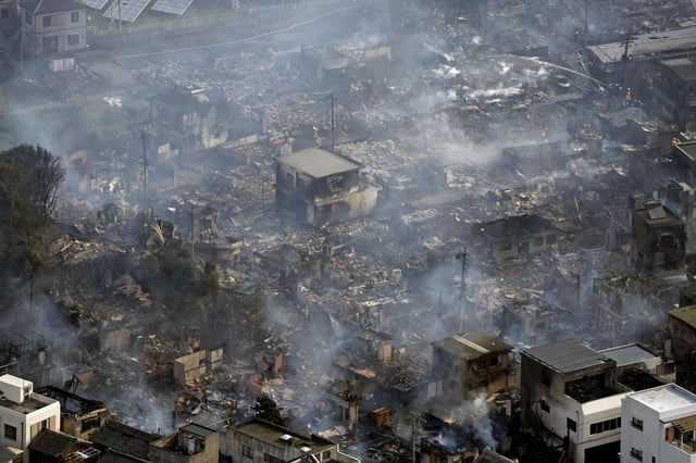日 온천 명소 화재로 큰 피해…건물 170채 이상 불타