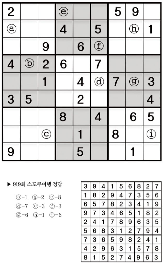 [수학 두뇌를 키워라] 스도쿠 여행 (920)