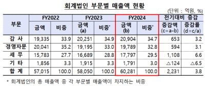 회계법인 매출 첫 6조 돌파…감사보수는 되레 뒷걸음질