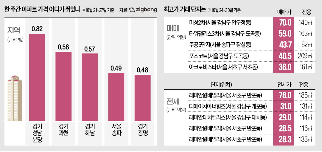 강남구 50억 넘는 고가 아파트 거래 잇따라
