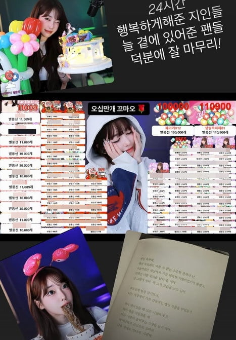 Korean Streamer Kwajupseyeon Earns Big on Her Birthday with Virtual Gifts
