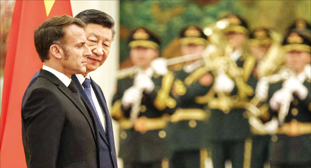 [포토] 中 찾은 마크롱, G7에 시진핑 초청하나