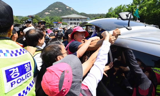 민주노총 최저임금 삭감법 폐기 농성